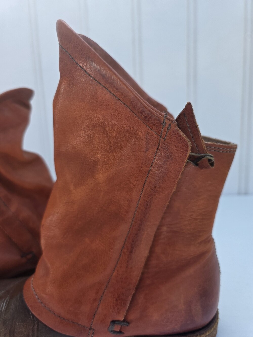 A.S.98 Leather Boho Biker Slouchy Ankle Boots Size EU 37 - Picture 15 of 16